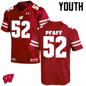 Youth Wisconsin Badgers NCAA #52 David Pfaff Red Authentic Under Armour Stitched College Football Jersey MR31C43RC